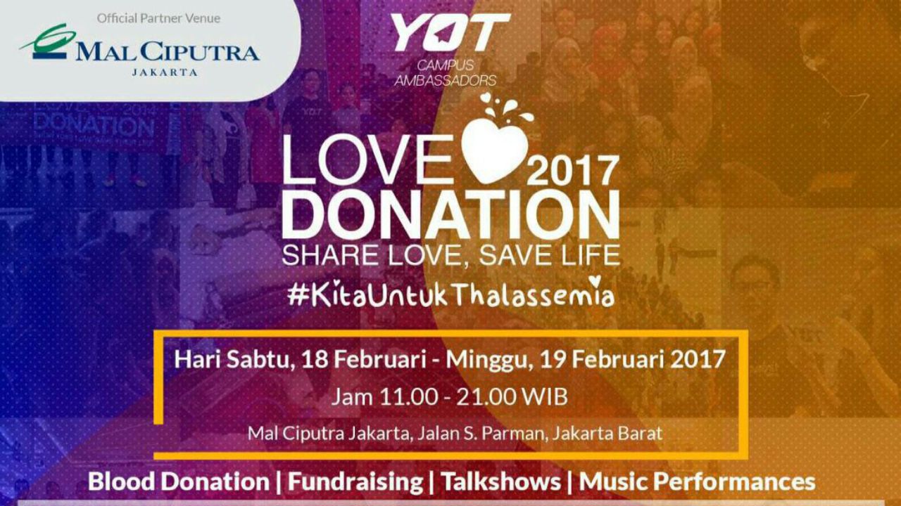 (EVENT 18-19.02) Love Donation Kita Untuk Thalassemia